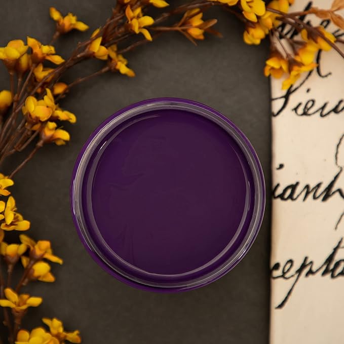 Dixie Belle Paint Company Chalk Finish Furniture Paint - Amethyst (4oz) - Matte Deep Purple Chic Chalk Mineral DIY Furniture Paint