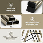 GameGem 3 Step Ladder, Aluminum Folding Step Stool with Anti-Slip Sturdy and Wide Pedal, Lightweight Portable Stepladder for Home and Kitchen Use Space Saving, 330 lbs, Champagne Gold