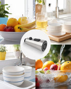 Hibbent Stainless Steel Pull Down Spray Head Replacement with 15 Adapters, NSF/ANSI/CAN 61 & CUPC Certified 3-Function Kitchen Faucet Nozzle, Compatible with Moen, Delta, Kohler Faucet, Brushed Nickel