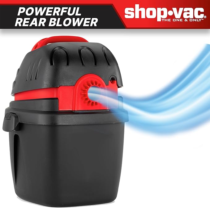 Shop-Vac 9303511 2.5 Gallon Wet Dry Vacuum, 2.5 Peak HP, 1.25 Inch Diameter x 4 Foot Hose, 12 Ft Cord Length, Wall Mounted, Includes Filters, Ideal for Jobsite, Garage, Car & Workshop