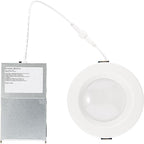 Builder Essential 3in 550 Lumens Round LED Recessed Light and Housing for Remodel or New Construction with Regressed Trim 3-Power Modes 4W-6W-8W, 5-CCT 2700-3000-3500-4000-5000K in White IC-Rated