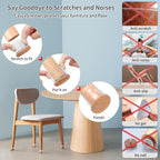 Ezprotekt 8 Pcs Extra Large Chair Leg Protectors with Felt, Silicone Felt Furniture Pads, Floor Protectors for Chair, Bar Stools Leg Protectors Caps, Table Leg Cups Covers (XL Fit: 1.4"-1.65", Clear)