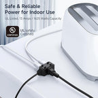 [UL Listed] Cable Matters 2-Pack 16 AWG 2 Prong Short Extension Cord 3 ft, 13A 3-Outlet Extension Cords with Tamper Guard, 13 Amp, 1625 Watts, Black