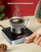 Maestri House Mug Warmer, Electric Coffee Cup Warmer for Desk with 3-Temp Settings,Auto Shut Off, Constant Temperature Heating for Beverage, Milk, Tea and Hot Chocolate at Home & Office (Silver)