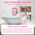2025 New Foaming Drain Cleaner And Deodorizer, Kitchen Sink Cleaner Foam, Drain Clog Remover, Bathroom Sink Drains Cleaners Foam for Kitchen Sinks, Shower Drains, Tubs (1pcs)