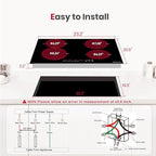 GASLAND 4 Burners Induction Cooktop 24 Inch,7200W Built-in Induction Stovetop with Booster and Timer, 240V Electric Hob, 9 Power Levels, Slide Touch Control, Child Safety Lock, Hard Wire