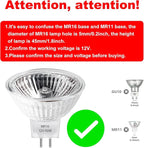 MR16 Halogen Bulbs 2 Pin, 12V 50W 6 Packs Halogen Light Bulbs Gu5.3 Base Dimmable with Clear Glass Cover, 2700K Warm White for Landscape Lights, Track Lights, Fiber Optics, Desk Lamps