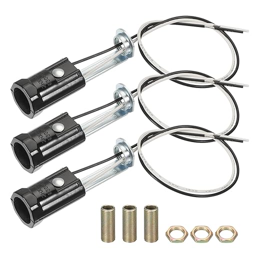 PATIKIL Candelabra Base Lamp Holder Light Socket, 3pcs UL Listed Keyless E12 Bulb Socket with 9.8" Wire Leads for E12 Incandescent LED Light Bulbs, 2.4" Tall