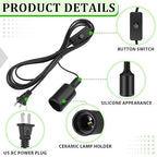 10 Pack Hanging Light Cord Pendant Light Cord with Switch Light Socket Extension Light Bulb Socket Cable Lamp Kit for E26 E27 Lamp Socket Lantern(Black, 12 Feet)