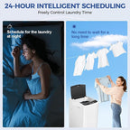 Nictemaw Portable Washing Machine 17.8Lbs Large Capacity 2.4 Cu.ft Portable Washer Machine with 10 Programs and 8 Water Levels Selections Mini Washing Machine for Apartment, Home, Dorms, Rv