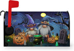 Halloween Gnome Pumpkins Magnetic Mailbox Covers Large Size 25.5x21 Inches Halloween Moon Night Mailbox Wraps Letterbox Covers Garden Yard Home Decor for Outdoor