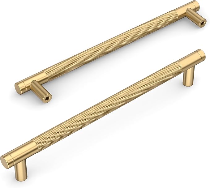 Amerdeco 10 Pack Champagne Bronze Cabinet Pulls, 10 Inch(254mm) Hole Center, Kitchen Cabinet Handles