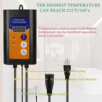 1500W Titanium Submersible Portable Electric Hot Tub & Pool Immersion Water Heater with GFCI and Temp Control for Baptistry, Bathtubs, Above Ground Pool, Swimming Pool and baptismal Pool