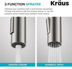 KRAUS Oletto Single Handle Pull Down Kitchen Faucet with QuickDock Top Mount Installation Assembly in Chrome, KPF-2620CH