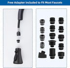 Hibbent Pull Down Kitchen Faucet Head Replacement, NSF/ANSI/CAN 61 & CUPC Certified 3-Function Sink Spray Nozzle with 15 Adapters Compatible with Moen, Delta, Kohler Faucets - Oil-Rubbed Bronze