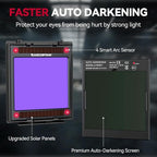 ARCCAPTAIN Large View 3.94" x 3.66" True Color Auto Darkening Welding Helmet with Light, Solar Powered Welding Hood, 4 Arc Sensor Wide Shade 4/5-9/9-13 for Stick MIG TIG Cut,Denim