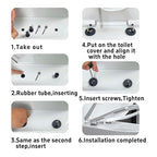 4 PCS Toilet Seat Hinge Bolts, Rubber Expansion Screws with Stainless Steel Hardware for Top Mount Toilet Seat Replacement