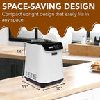 Whynter Ice Cream Maker Machine Automatic 1.28 Qt Upright with Built-in Compressor, LCD Digital Display & Timer, No Pre-Freezing, ICM-128WS, White