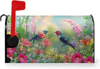 Spring Bird Flowers Mailbox Covers Magnetic Standard Size 21x18 inch Spring Summer Floral Mailbox Cover Colorful Farmhouse Mailbox Wrap Post Letter Box Cover for Garden Outdoor Decorations