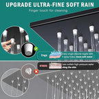 Enga Dual Shower Head Shower System with Body Jets, Wall Mount 10+6" Dual Rain Shower Head with 2 in 1 Handheld Spray for Two People, Shower Faucet Set with Valve Kit, Matte Black