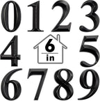 Jetec 10 Pcs House Numbers 3D Door Mailbox Numbers 0-9 Self Adhesive House Door Street Address Stickers for, Apartment, Office, Hotel Room, Mailbox Signs(6 x 4.5 Inches,Black)