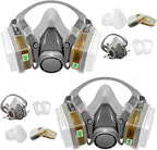 Respirator Mask with Filters, Reusable Half Face Respirator Mask for Asbestos, Resin, Fume, Dust, Welding, Painting