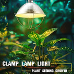 Macarrie 8 Pack Clamp Lamp Light with Aluminum Reflector, 6ft SPT-2 18awg Cord and Adjustable Stand Fixture, up to 150 Watt, E26 Socket, No Bulb (10.5 Inch)