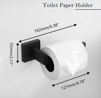 Bathroom Accessories Towel Bar Set: 15 Pieces Matte Black Bathroom Hardware Square SUS304 Stainless Steel - Wall Mounted Towel Rack&Toilet Paper Holder&Towel Ring and Towel Hook