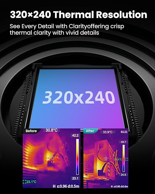 MiLESEEY TR20 Pro Thermal Imaging Camera, Handheld Infrared Imager with 320 x 240 Resolution, 50Hz Refresh Rate, Dual-Camera Handheld Infrared Thermal Imaging Camera Supporting PC Software Analysis