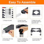 PATIKIL Mini Fridge Stand, 4 Strong Feet Laundry Stand Base Multi-Functional Adjustable Base Tray Anti-Vibration for Refrigerator Washing Machine Dryer Dishwasher AC, 7.5"-8.6" Height