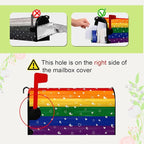 Rainbow Pride Mailbox Cover Magnetic Standard Size Gay Pride Mailbox Post Covers Heart Love LGBT Asexual LGBTQ Mailbox Wraps Waterproof Mailbox Decor for Outside Garden Yard 21x18 Inch