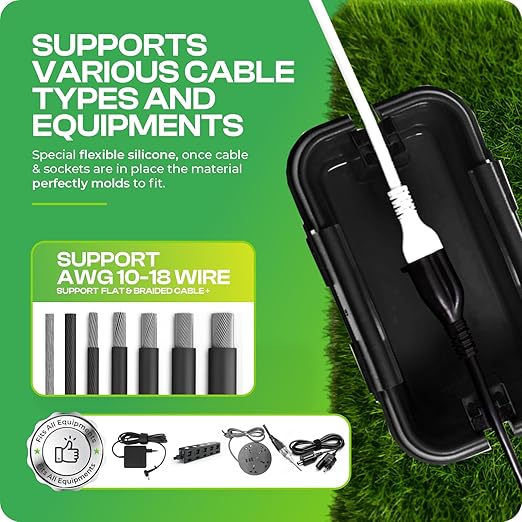 SockitBox – The Original Weatherproof Connection Box – Indoor & Outdoor Electrical Power Cord Enclosure for Timers, Extension Cables, Holiday Lights, Power Tools, Fountains & More – Size Small – Black