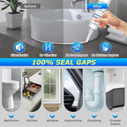 White Silicone Sealant & Adhesive RTV 100% Silicone Caulk Waterproof High Strength Adhesive All-Purpose Shrink & Crack Proof Caulking for Kitchen, Bathroom, Windows & Car - 1.8oz/50g