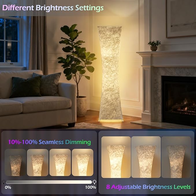Floor Lamps for Living Room, RGB Color Changing Corner Floor Lamp with Remote Control, Dimmable Standing Lamp for Bedroom, Office, Game Room, Kids Room (Bulbs Included)