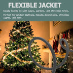 Indoor Outdoor Extension Cord 10 FT Waterproof, 16/3 Gauge Heavy Duty Gray Extension Cords, 13A 1625W SJTW Extension Cord with 3 Prong Grounded Plug, Great for Tools, Lights, UL Listed, 2PK