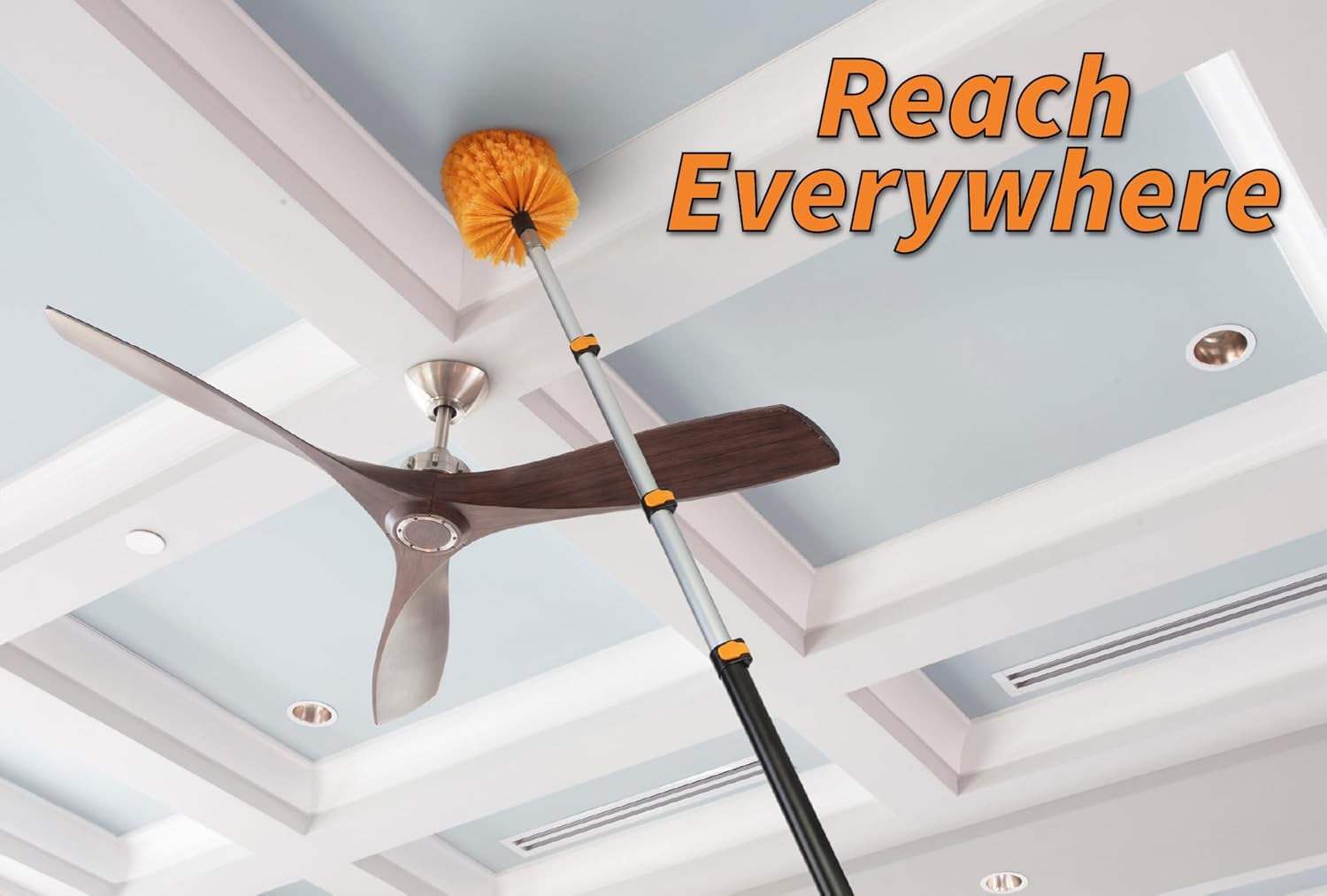 5-25 ft Cobweb Duster with Extension Pole // 30+ Foot High Reach Spider Web Cleaner Cobweb Brush for Outdoor & Indoor Web Cleaning // Lightweight & Sturdy Telescopic Pole // The Ultimate Dusting Kit