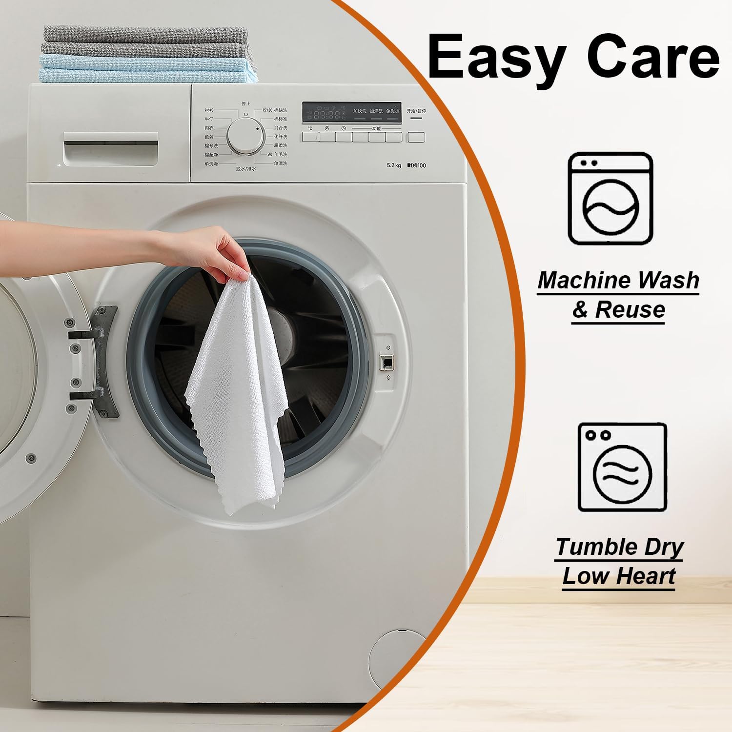 80 Pack Microfiber Cleaning Cloth Roll,Lint Free Rags & Tear Away Reusable Towels Washable Scratch,Ultra Absorbent Dish Rags(12" x 12") for Car Kitchen Home Garage-White