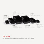 IRIS USA Extra Small Stackable Storage Bins, 15-Pack, 5.5 x 4.5 x 3 inch, |Made in USA|, Plastic Open Front Shelf Bin for Organizing Parts, Hardware, Tools, Supplies, Garage Shelf, Pantry - Black