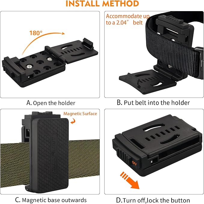 MUTUACTOR Magnetic Belt Clip Heav Duty, 2PCS Super Strong Tool Belt Tool Holster,Anti-Slip Rubber Coated Magnetic Belt Clip for Organizing Screwdrivers Hammers Wrenchs