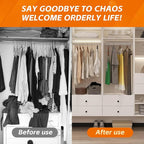 Modular Closet System: Wall Mounted Garment Rack Walk-in Closet System with Hangingrod Built in Clothes Storage with 2 Drawers for Bedroom White 23.62''L x 16.34''W x 70.87''H