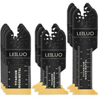 LEILUO 10 Pcs Titanium Multitool Blade Kits for Wood Nails Drywall Cutting Oscillating Saw Blades Universal Oscillating Tool Accessories with Storage Bag Compatible with DeWalt Makita Dremel and More