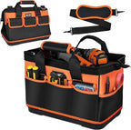 16 Inch Tool Bag Heavy Duty Tool Box Organizer, Portable Tool Organizers and Storage Bag, Tactical Toolbox with Anti-Slip Base & Adjustable Strap for Electrician, DIYer, HVAC, Mechanic
