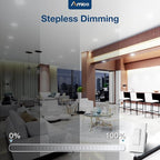 Amico 6 Inch Commercial LED Recessed Downlight, 12W/17W/22W Adjustable, 5CCT (2700K-5000K), 120-277V, CRI 90+, 0-10V Dimmable, Canless Ceiling Light, ETL & FCC Certified