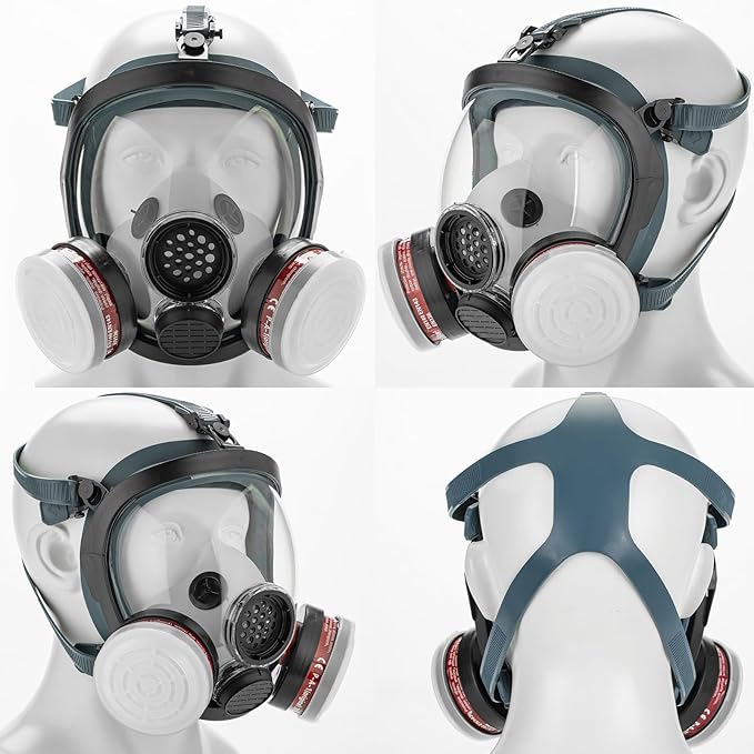 RANKSING Reusable Respirator Full Gas Mask Full 6800 with Filters for Dust, Asbestos, Chemicals while Painting, Spraying