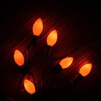 SUNSGNE C7 Christmas Orange Incandescent Night Light Bulbs, 25 Pack C7 Ceramic Replacement Bulbs for Outdoor String Lights, E12 Candelabra Base, 5 Watt, Ceramic Orange