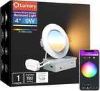 Lumary Smart Gimbal Recessed Lighting 4 Inch, 355°+20° Adjustable RGBWW WiFi Ceiling Light, Work with Alexa Google, Canless LED Downlight with J-Box, 9W 780LM CRI90, 1PC