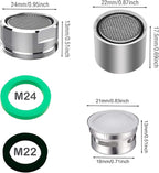 4pcs Faucet Aerators, 2pcs Aerator Filter Replacement Parts, with Brass Housing, 2pcs 15/16 Inch Male and 2pcs 55/64 Inch Female Bathroom Aerator Faucet Filters with Gaskets,for kitchen bathroom