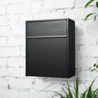 Wall Mount Mailbox - Large, Anti-Theft Locking Mailbox, Weatherproof Mailboxes for Outside The House, 18.5" H x 15" L x 7.5" D (Black)