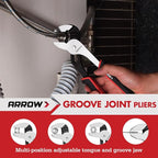 ARROW 4-Piece Pliers Set, Includes 8 Inch Diagonal, Long Nose, Slip Joint, 10 Inch Groove Joint Pliers, Ergonomic Anti-slip Handle, for Basic Repair
