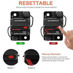 ERAYCO 150 Amp Circuit Breaker with Manual Reset for Car Marine Trolling Motors Boat ATV Manual Power Protect for Audio System Fuse, 12V-48VDC, Waterproof (150A)